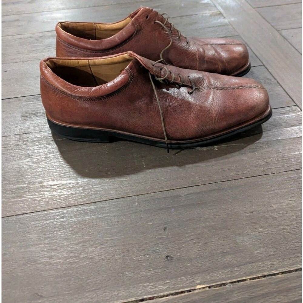 SANDRO MOSCOLONI Vineyard Tie-Up Oxford Shoes Size 12 Brown Soft Leather